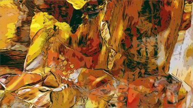 Renkli soyut resim arkaplanı. Modern motif görsel sanat. Yağ renkli yoğun bir karışım. Moda el boyama bezi. Moda poster kağıdı için tuval üzerindeki fırça darbelerini boya