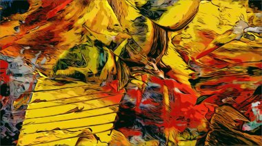 Renkli soyut resim arkaplanı. Modern motif görsel sanat. Yağ renkli yoğun bir karışım. Moda el boyama bezi. Moda poster kağıdı için tuval üzerindeki fırça darbelerini boya