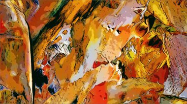 Renkli soyut resim arkaplanı. Modern motif görsel sanat. Yağ renkli yoğun bir karışım. Moda el boyama bezi. Moda poster kağıdı için tuval üzerindeki fırça darbelerini boya