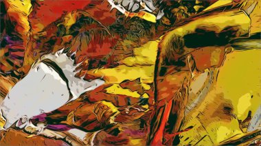 Renkli soyut resim arkaplanı. Modern motif görsel sanat. Yağ renkli yoğun bir karışım. Moda el boyama bezi. Moda poster kağıdı için tuval üzerindeki fırça darbelerini boya