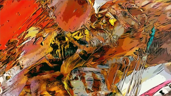 Renkli soyut resim arkaplanı. Modern motif görsel sanat. Yağ renkli yoğun bir karışım. Moda el boyama bezi. Moda poster kağıdı için tuval üzerindeki fırça darbelerini boya