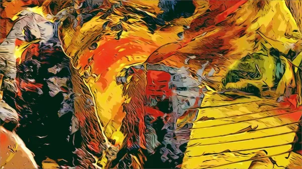 Renkli soyut resim arkaplanı. Modern motif görsel sanat. Yağ renkli yoğun bir karışım. Moda el boyama bezi. Moda poster kağıdı için tuval üzerindeki fırça darbelerini boya