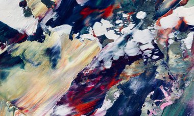 Renkli soyut resim arkaplanı. Modern motif görsel sanat. Yağ renkli yoğun bir karışım. Moda el boyama bezi. Moda poster kağıdı için tuval üzerindeki fırça darbelerini boya