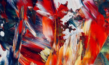 Renkli soyut resim arkaplanı. Modern motif görsel sanat. Yağ renkli yoğun bir karışım. Moda el boyama bezi. Moda poster kağıdı için tuval üzerindeki fırça darbelerini boya