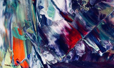 Renkli soyut resim arkaplanı. Modern motif görsel sanat. Yağ renkli yoğun bir karışım. Moda el boyama bezi. Moda poster kağıdı için tuval üzerindeki fırça darbelerini boya
