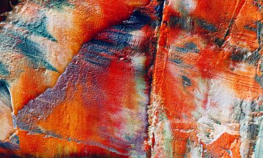 Renkli soyut resim arkaplanı. Modern motif görsel sanat. Yağ renkli yoğun bir karışım. Moda el boyama bezi. Moda poster kağıdı için tuval üzerindeki fırça darbelerini boya