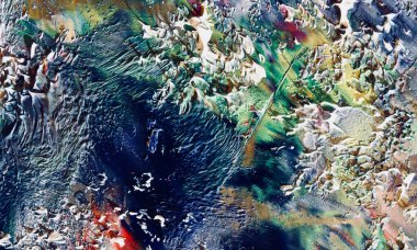 Renkli soyut resim arkaplanı. Modern motif görsel sanat. Yağ renkli yoğun bir karışım. Moda el boyama bezi. Moda poster kağıdı için tuval üzerindeki fırça darbelerini boya