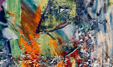 Renkli soyut resim arkaplanı. Modern motif görsel sanat. Yağ renkli yoğun bir karışım. Moda el boyama bezi. Moda poster kağıdı için tuval üzerindeki fırça darbelerini boya