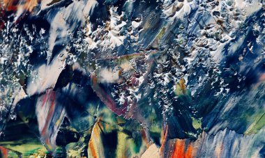 Renkli soyut resim arkaplanı. Modern motif görsel sanat. Yağ renkli yoğun bir karışım. Moda el boyama bezi. Moda poster kağıdı için tuval üzerindeki fırça darbelerini boya