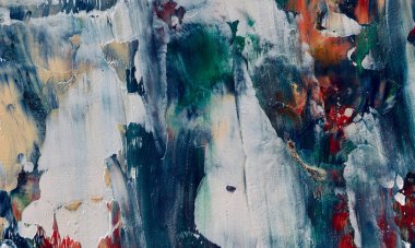 Renkli soyut resim arkaplanı. Modern motif görsel sanat. Yağ renkli yoğun bir karışım. Moda el boyama bezi. Moda poster kağıdı için tuval üzerindeki fırça darbelerini boya