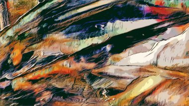 Renkli soyut resim arkaplanı. Modern motif görsel sanat. Yağ renkli yoğun bir karışım. Moda el boyama bezi. Moda poster kağıdı için tuval üzerindeki fırça darbelerini boya