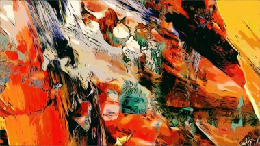 Renkli soyut resim arkaplanı. Modern motif görsel sanat. Yağ renkli yoğun bir karışım. Moda el boyama bezi. Moda poster kağıdı için tuval üzerindeki fırça darbelerini boya