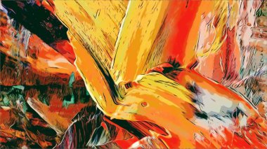 Renkli soyut resim arkaplanı. Modern motif görsel sanat. Yağ renkli yoğun bir karışım. Moda el boyama bezi. Moda poster kağıdı için tuval üzerindeki fırça darbelerini boya