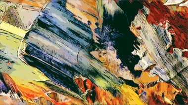 Renkli soyut resim arkaplanı. Modern motif görsel sanat. Yağ renkli yoğun bir karışım. Moda el boyama bezi. Moda poster kağıdı için tuval üzerindeki fırça darbelerini boya