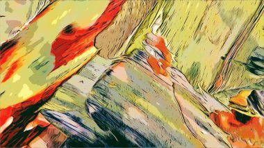 Renkli soyut resim arkaplanı. Modern motif görsel sanat. Yağ renkli yoğun bir karışım. Moda el boyama bezi. Moda poster kağıdı için tuval üzerindeki fırça darbelerini boya