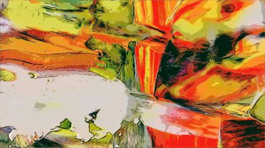 Renkli soyut resim arkaplanı. Modern motif görsel sanat. Yağ renkli yoğun bir karışım. Moda el boyama bezi. Moda poster kağıdı için tuval üzerindeki fırça darbelerini boya