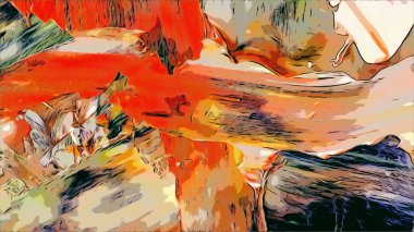 Renkli soyut resim arkaplanı. Modern motif görsel sanat. Yağ renkli yoğun bir karışım. Moda el boyama bezi. Moda poster kağıdı için tuval üzerindeki fırça darbelerini boya