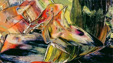 Renkli soyut resim arkaplanı. Modern motif görsel sanat. Yağ renkli yoğun bir karışım. Moda el boyama bezi. Moda poster kağıdı için tuval üzerindeki fırça darbelerini boya