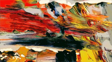 Renkli soyut resim arkaplanı. Modern motif görsel sanat. Yağ renkli yoğun bir karışım. Moda el boyama bezi. Moda poster kağıdı için tuval üzerindeki fırça darbelerini boya