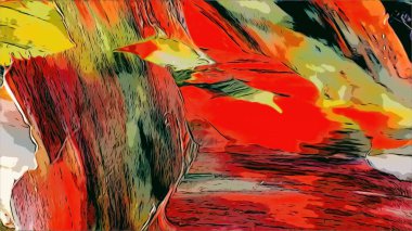 Renkli soyut resim arkaplanı. Modern motif görsel sanat. Yağ renkli yoğun bir karışım. Moda el boyama bezi. Moda poster kağıdı için tuval üzerindeki fırça darbelerini boya