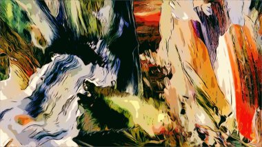 Renkli soyut resim arkaplanı. Modern motif görsel sanat. Yağ renkli yoğun bir karışım. Moda el boyama bezi. Moda poster kağıdı için tuval üzerindeki fırça darbelerini boya