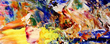 Renkli soyut resim arkaplanı. Modern motif görsel sanat. Yağ renkli yoğun bir karışım. Moda el boyama bezi. Moda poster kağıdı için tuval üzerindeki fırça darbelerini boya