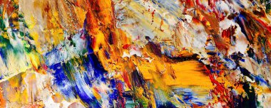 Renkli soyut resim arkaplanı. Modern motif görsel sanat. Yağ renkli yoğun bir karışım. Moda el boyama bezi. Moda poster kağıdı için tuval üzerindeki fırça darbelerini boya