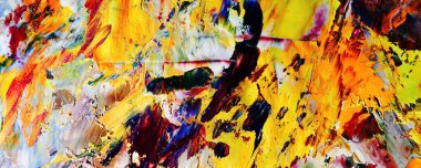 Renkli soyut resim arkaplanı. Modern motif görsel sanat. Yağ renkli yoğun bir karışım. Moda el boyama bezi. Moda poster kağıdı için tuval üzerindeki fırça darbelerini boya