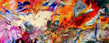 Renkli soyut resim arkaplanı. Modern motif görsel sanat. Yağ renkli yoğun bir karışım. Moda el boyama bezi. Moda poster kağıdı için tuval üzerindeki fırça darbelerini boya