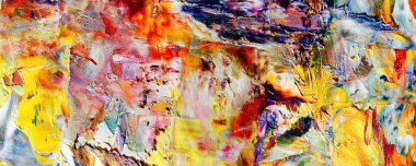 Renkli soyut resim arkaplanı. Modern motif görsel sanat. Yağ renkli yoğun bir karışım. Moda el boyama bezi. Moda poster kağıdı için tuval üzerindeki fırça darbelerini boya