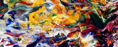 Renkli soyut resim arkaplanı. Modern motif görsel sanat. Yağ renkli yoğun bir karışım. Moda el boyama bezi. Moda poster kağıdı için tuval üzerindeki fırça darbelerini boya