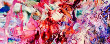 Renkli soyut resim arkaplanı. Modern motif görsel sanat. Yağ renkli yoğun bir karışım. Moda el boyama bezi. Moda poster kağıdı için tuval üzerindeki fırça darbelerini boya