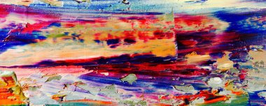 Renkli soyut resim arkaplanı. Modern motif görsel sanat. Yağ renkli yoğun bir karışım. Moda el boyama bezi. Moda poster kağıdı için tuval üzerindeki fırça darbelerini boya