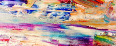 Renkli soyut resim arkaplanı. Modern motif görsel sanat. Yağ renkli yoğun bir karışım. Moda el boyama bezi. Moda poster kağıdı için tuval üzerindeki fırça darbelerini boya