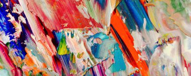 Renkli soyut resim arkaplanı. Modern motif görsel sanat. Yağ renkli yoğun bir karışım. Moda el boyama bezi. Moda poster kağıdı için tuval üzerindeki fırça darbelerini boya