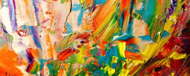 Renkli soyut resim arkaplanı. Modern motif görsel sanat. Yağ renkli yoğun bir karışım. Moda el boyama bezi. Moda poster kağıdı için tuval üzerindeki fırça darbelerini boya