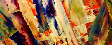 Renkli soyut resim arkaplanı. Modern motif görsel sanat. Yağ renkli yoğun bir karışım. Moda el boyama bezi. Moda poster kağıdı için tuval üzerindeki fırça darbelerini boya