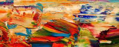 Renkli soyut resim arkaplanı. Modern motif görsel sanat. Yağ renkli yoğun bir karışım. Moda el boyama bezi. Moda poster kağıdı için tuval üzerindeki fırça darbelerini boya