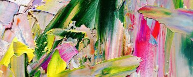 Renkli soyut resim arkaplanı. Modern motif görsel sanat. Yağ renkli yoğun bir karışım. Moda el boyama bezi. Moda poster kağıdı için tuval üzerindeki fırça darbelerini boya