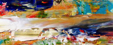 Renkli soyut resim arkaplanı. Modern motif görsel sanat. Yağ renkli yoğun bir karışım. Moda el boyama bezi. Moda poster kağıdı için tuval üzerindeki fırça darbelerini boya