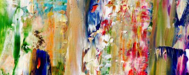 Renkli soyut resim arkaplanı. Modern motif görsel sanat. Yağ renkli yoğun bir karışım. Moda el boyama bezi. Moda poster kağıdı için tuval üzerindeki fırça darbelerini boya