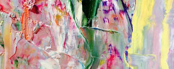 Renkli soyut resim arkaplanı. Modern motif görsel sanat. Yağ renkli yoğun bir karışım. Moda el boyama bezi. Moda poster kağıdı için tuval üzerindeki fırça darbelerini boya