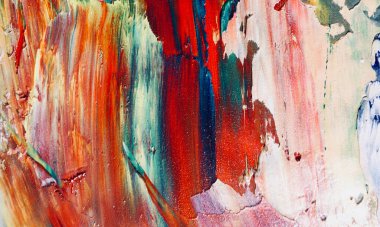 Renkli soyut resim arkaplanı. Modern motif görsel sanat. Yağ renkli yoğun bir karışım. Moda el boyama bezi. Moda poster kağıdı için tuval üzerindeki fırça darbelerini boya