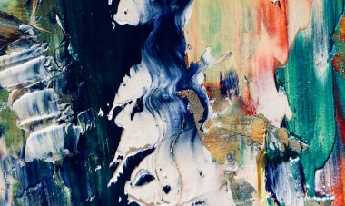 Renkli soyut resim arkaplanı. Modern motif görsel sanat. Yağ renkli yoğun bir karışım. Moda el boyama bezi. Moda poster kağıdı için tuval üzerindeki fırça darbelerini boya