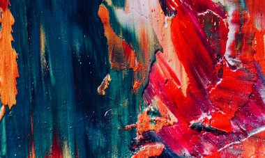 Renkli soyut resim arkaplanı. Modern motif görsel sanat. Yağ renkli yoğun bir karışım. Moda el boyama bezi. Moda poster kağıdı için tuval üzerindeki fırça darbelerini boya