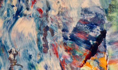 Renkli soyut resim arkaplanı. Modern motif görsel sanat. Yağ renkli yoğun bir karışım. Moda el boyama bezi. Moda poster kağıdı için tuval üzerindeki fırça darbelerini boya