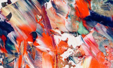 Renkli soyut resim arkaplanı. Modern motif görsel sanat. Yağ renkli yoğun bir karışım. Moda el boyama bezi. Moda poster kağıdı için tuval üzerindeki fırça darbelerini boya