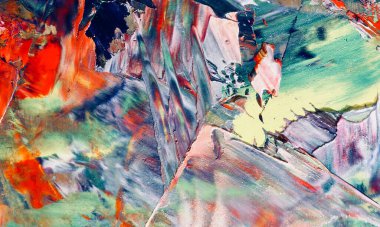 Renkli soyut resim arkaplanı. Modern motif görsel sanat. Yağ renkli yoğun bir karışım. Moda el boyama bezi. Moda poster kağıdı için tuval üzerindeki fırça darbelerini boya