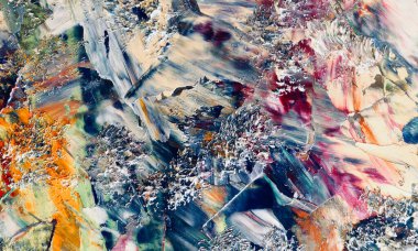 Renkli soyut resim arkaplanı. Modern motif görsel sanat. Yağ renkli yoğun bir karışım. Moda el boyama bezi. Moda poster kağıdı için tuval üzerindeki fırça darbelerini boya