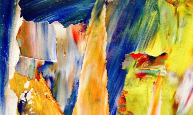 Renkli soyut resim arkaplanı. Modern motif görsel sanat. Yağ renkli yoğun bir karışım. Moda el boyama bezi. Moda poster kağıdı için tuval üzerindeki fırça darbelerini boya